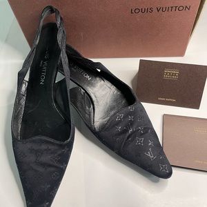Louis Vuitton monogram kitten heels